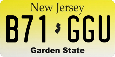 NJ license plate B71GGU