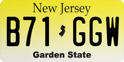 NJ license plate B71GGW
