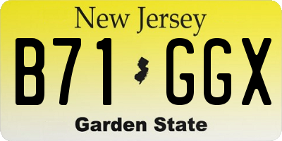 NJ license plate B71GGX