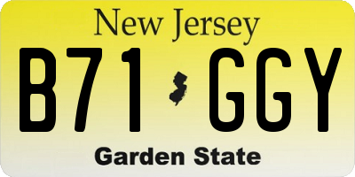 NJ license plate B71GGY