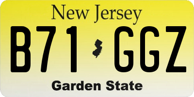NJ license plate B71GGZ