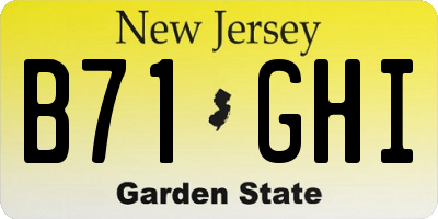 NJ license plate B71GHI