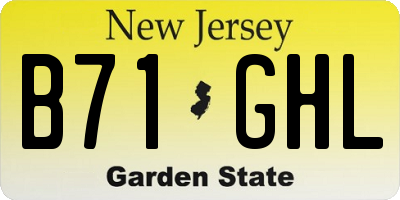 NJ license plate B71GHL