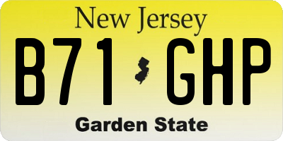 NJ license plate B71GHP