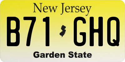 NJ license plate B71GHQ