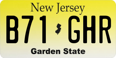 NJ license plate B71GHR