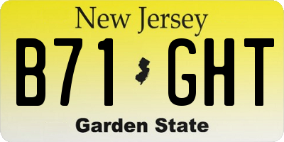 NJ license plate B71GHT
