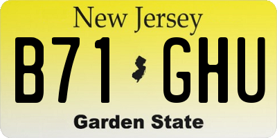NJ license plate B71GHU