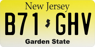 NJ license plate B71GHV