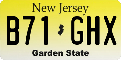 NJ license plate B71GHX