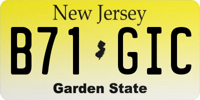 NJ license plate B71GIC