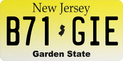 NJ license plate B71GIE