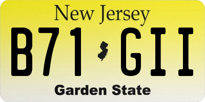 NJ license plate B71GII