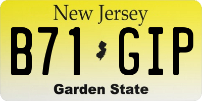 NJ license plate B71GIP