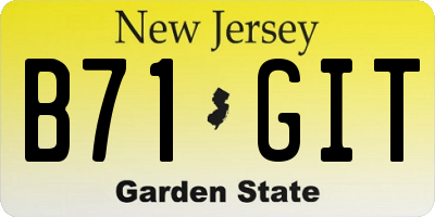 NJ license plate B71GIT