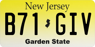 NJ license plate B71GIV