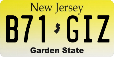 NJ license plate B71GIZ