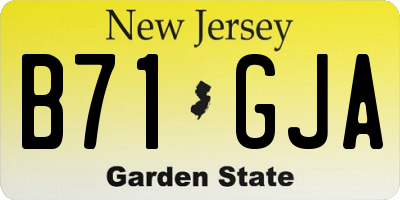 NJ license plate B71GJA