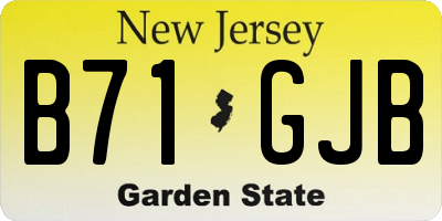 NJ license plate B71GJB