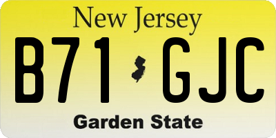 NJ license plate B71GJC