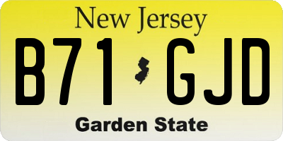 NJ license plate B71GJD