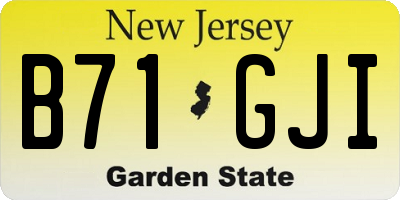 NJ license plate B71GJI