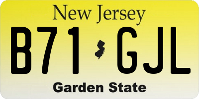 NJ license plate B71GJL