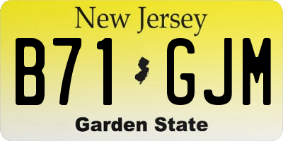 NJ license plate B71GJM