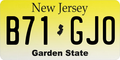 NJ license plate B71GJO