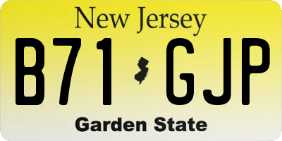 NJ license plate B71GJP