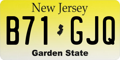 NJ license plate B71GJQ