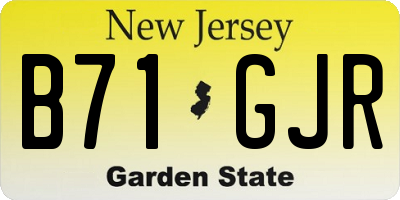 NJ license plate B71GJR