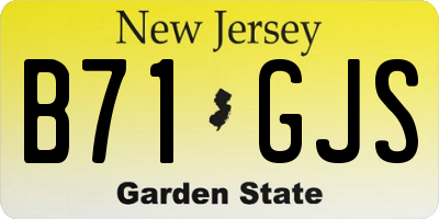 NJ license plate B71GJS