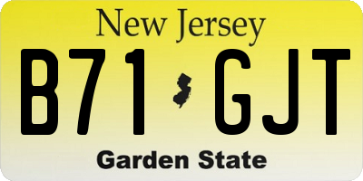 NJ license plate B71GJT
