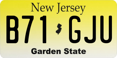 NJ license plate B71GJU