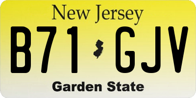 NJ license plate B71GJV