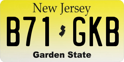 NJ license plate B71GKB