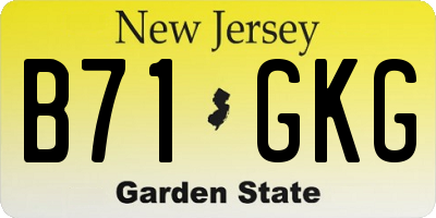 NJ license plate B71GKG