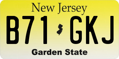 NJ license plate B71GKJ