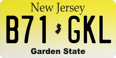 NJ license plate B71GKL