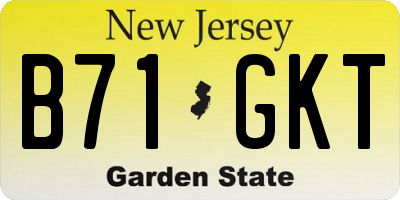 NJ license plate B71GKT