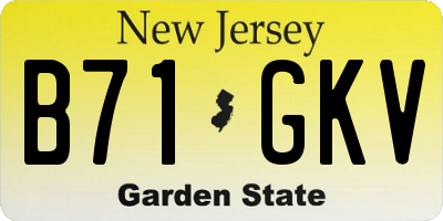 NJ license plate B71GKV