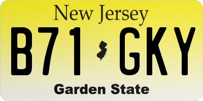 NJ license plate B71GKY