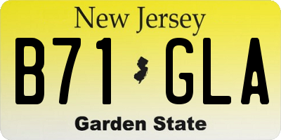 NJ license plate B71GLA