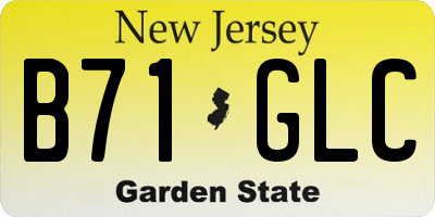NJ license plate B71GLC