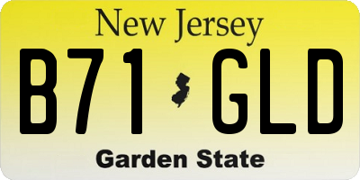 NJ license plate B71GLD