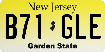 NJ license plate B71GLE