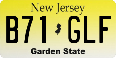 NJ license plate B71GLF