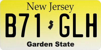 NJ license plate B71GLH
