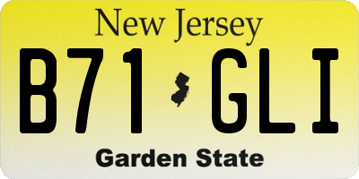 NJ license plate B71GLI